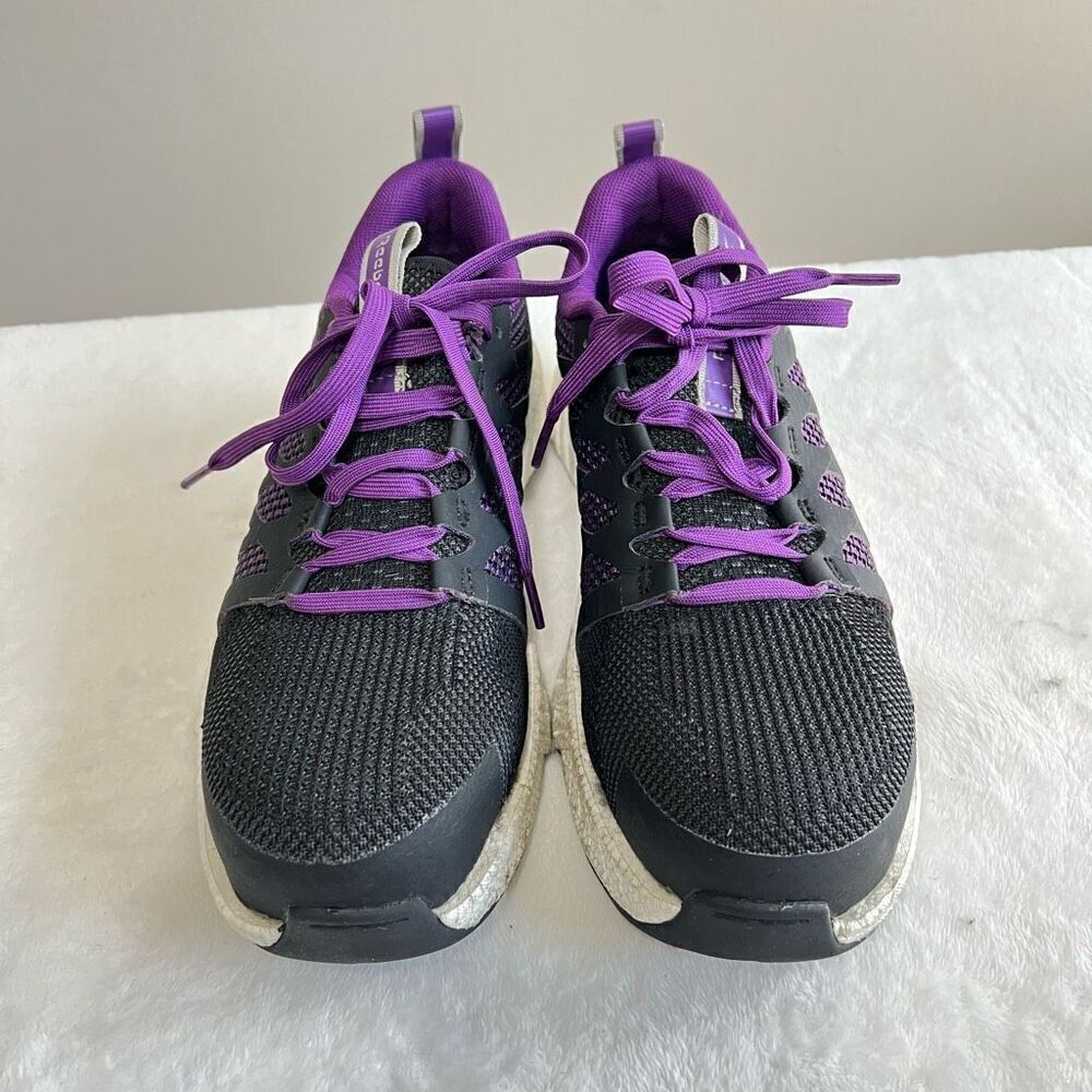 Reebok Black Purple Fusion Flexweave Work Sneakers 6 Women - Picture 2 of 9